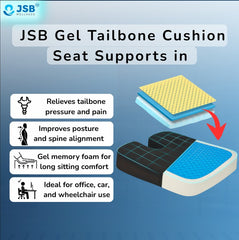 Gel Tailbone Cushion Seat Coccyx Cushion Support for Overweight People JSB BS20 Black