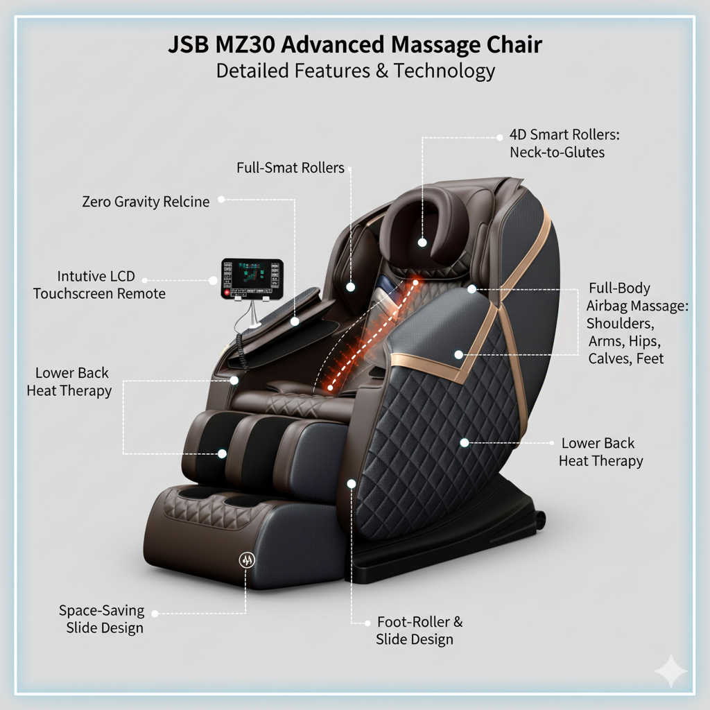 JSB MZ30 Body Relax Machine for Home Full Body Massager (Brown)