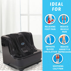 Leg Massage Machine for Foot, Ankle & Calf with Kneading, Soothing Warmth & Reflexology Rollers JSB HF04 Pro