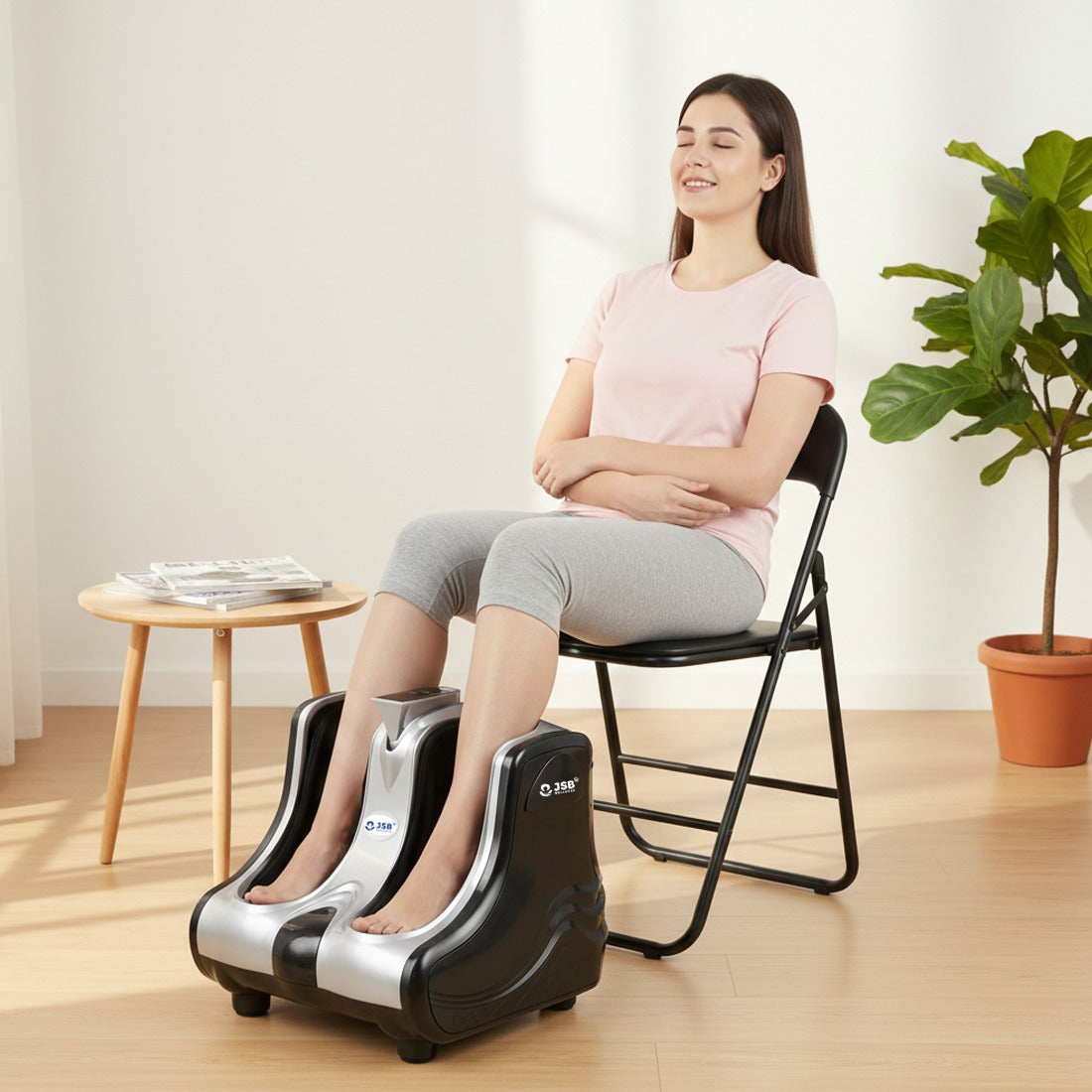 Leg Calf & Foot Massager with Human Hands Like Pressing & Vibration Reflexology JSB HF04 Pro