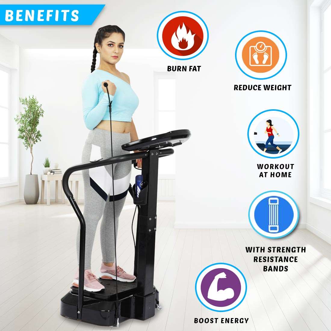 JSB HF14 Pro Vibration Machine for Weight Loss for Full Body Workout Plate  Fitness Platform