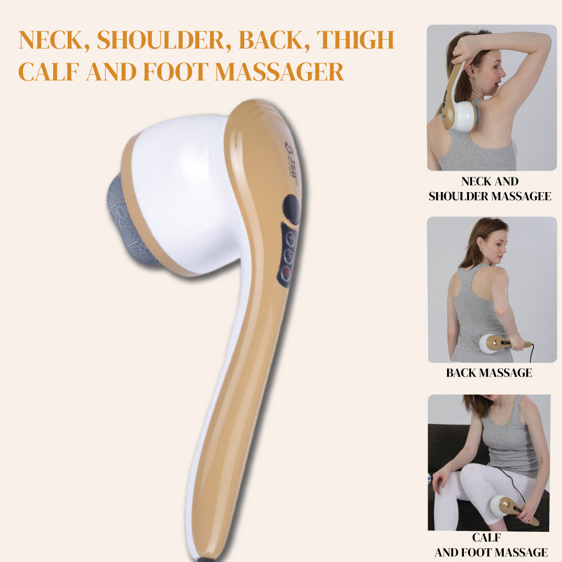 Handheld Massager Electric JSB HF141 for neck shoulder back thigh calf and foot massage