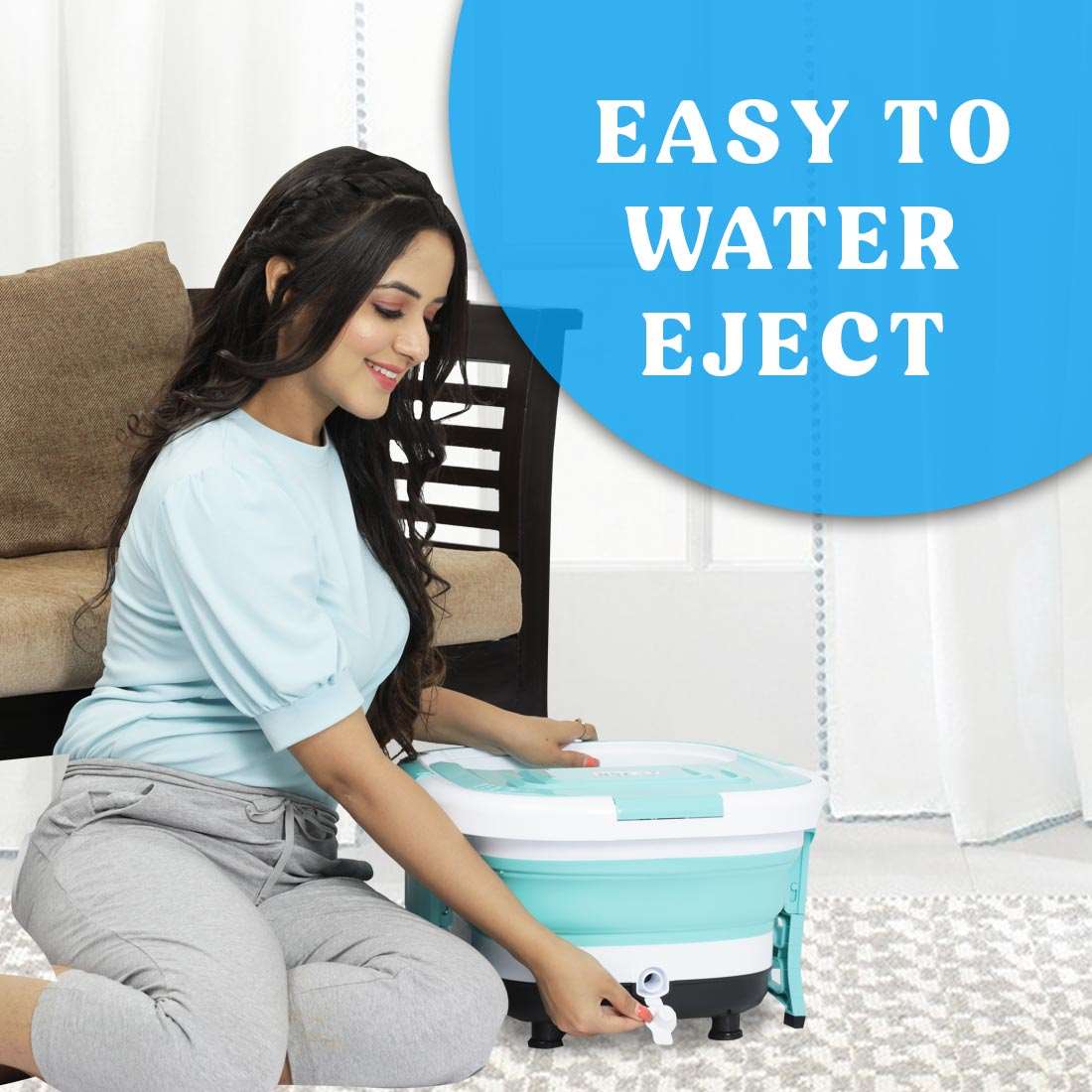 foot bath massager with eject valve