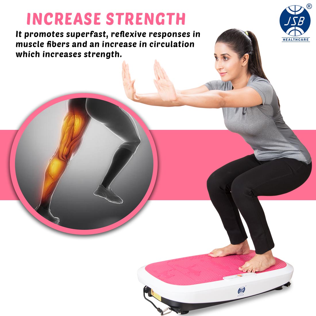 Vibration Machine for Weight Loss with 99 Speeds Wide Platform 125 kgs Weight Capacity JSB HF67