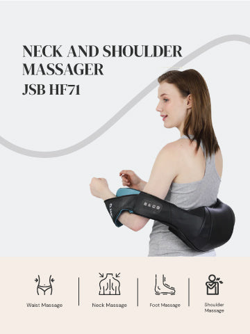 JSB HF143 Cervical Neck Massager Machine with Infrared Heat & Powerful  Vibration (Double Head)