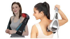 JSB Cervical and Neck Pain Relief Massager Combo with Powerful Vibration, Heat & Kneading Massage