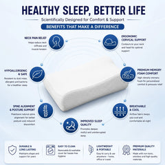 Healthy Sleep Better Life with Cervical Spondylosis Pillow Neck and Shoulder Pain Orthopedic Memory Foam