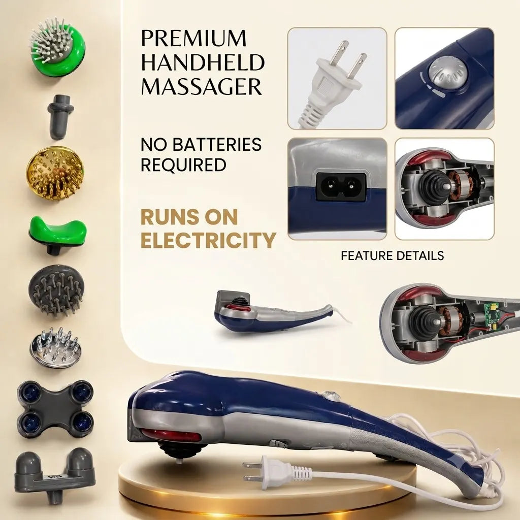 Home Use Massage Vibration Machine Body Massager Handheld for Men and Women Pain Relief in Neck Shoulder Back Thigh Calf & Foot JSB HF141