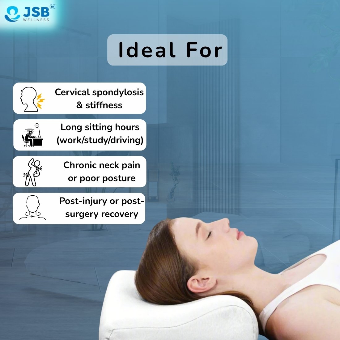 How does Cervical Spondylosis Pillow for Neck and Shoulder Pain work JSB BS52