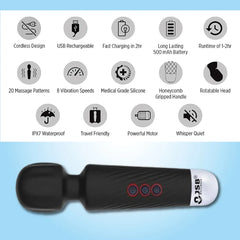 Cordless Personal Body Massager Wireless Rechargeable for Pain Relief Handheld Vibration Massage Machine JSB HF56 Pro