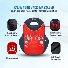 Back Massager Machine for Car Seat & Office Chair Wireless Rechargeable with Kneading, Tapping & Heat Massage JSB HF74