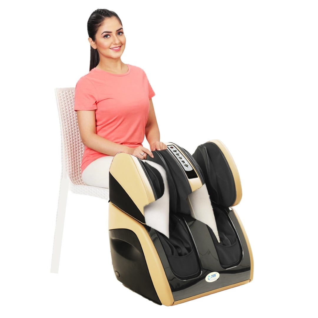 Foot and Calf Massager Machine Shiatsu Leg Massager for Pain Relief in Calf, Foot, Knee, Thighs with Heating, Roller & Airbag Massage JSB HF111