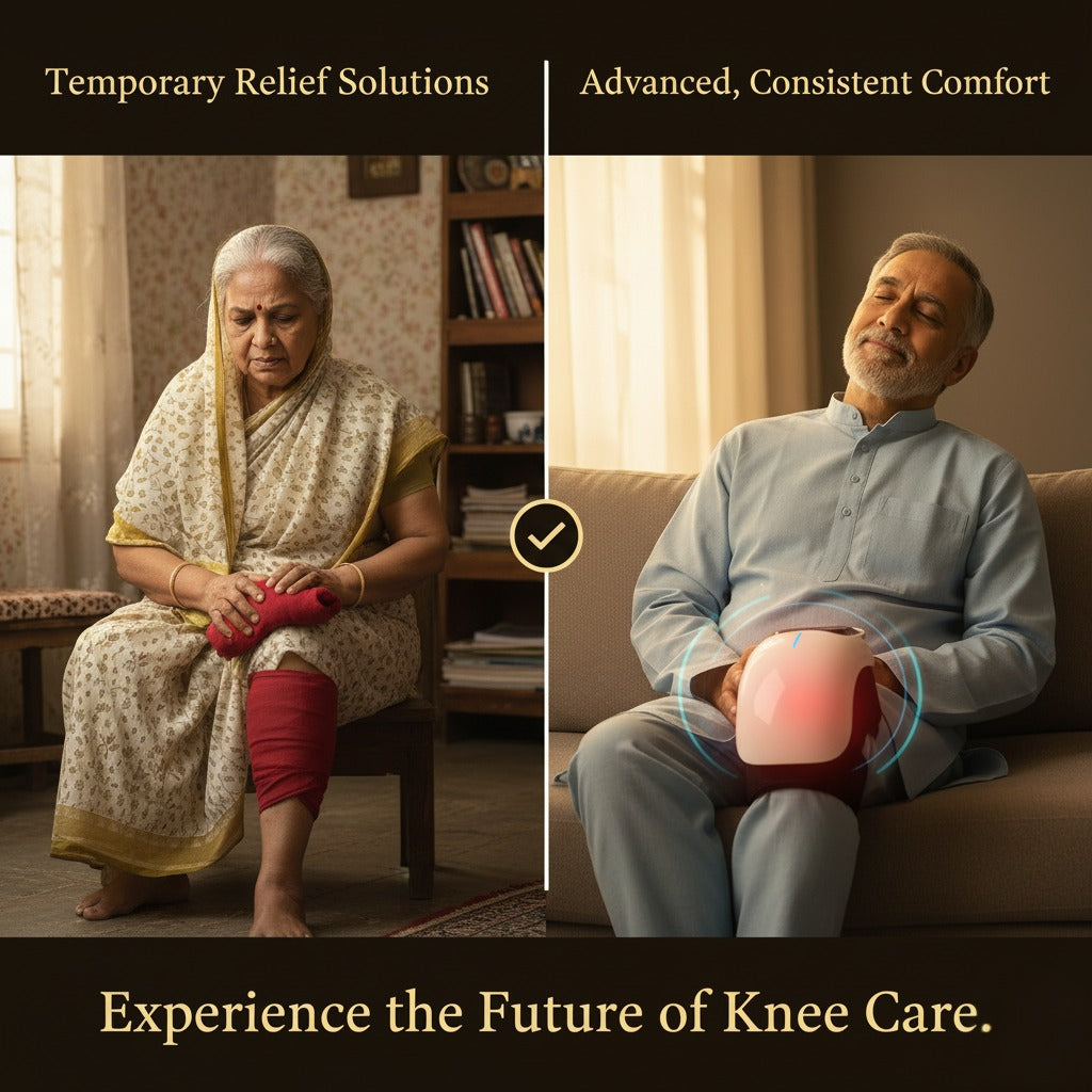 Knee Massager Machine Wireless Joint Pain Relief Device for Knee, Shoulder, Elbow & Ankle With Vibration, Magnetic & Heat JSB HF124