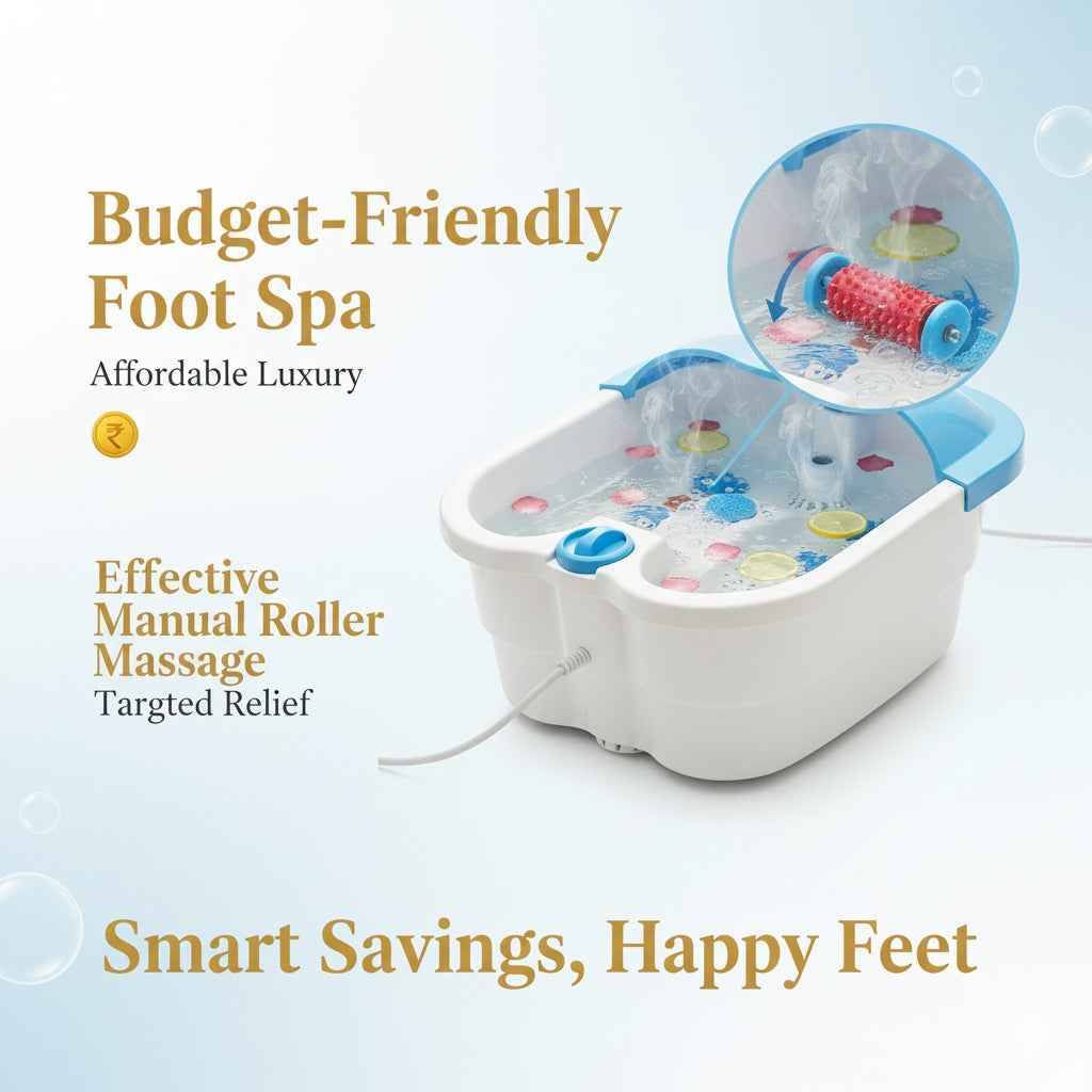 Foot Bath Massager with Manual Rollers, Heat & Infrared Massage JSB HF36