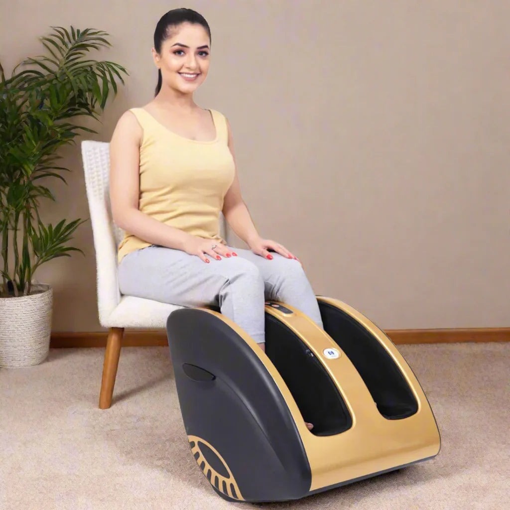 Foot and Leg Massager Machine with Vibration, Kneading, Heat & Roller for Feet Calf JSB HF72