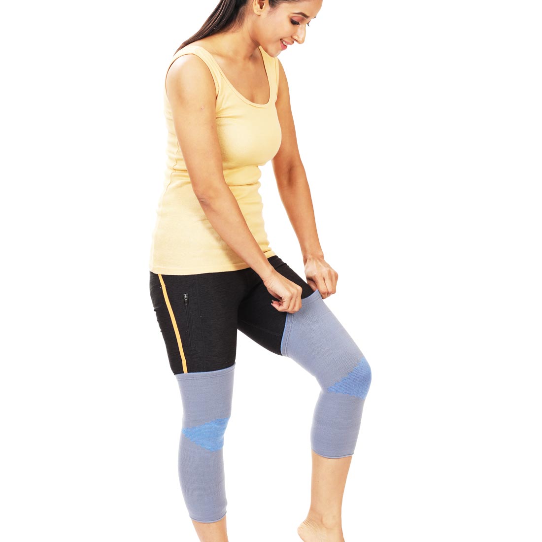 Knee Cap for Pain Relief in Elderly Women Grey Colour