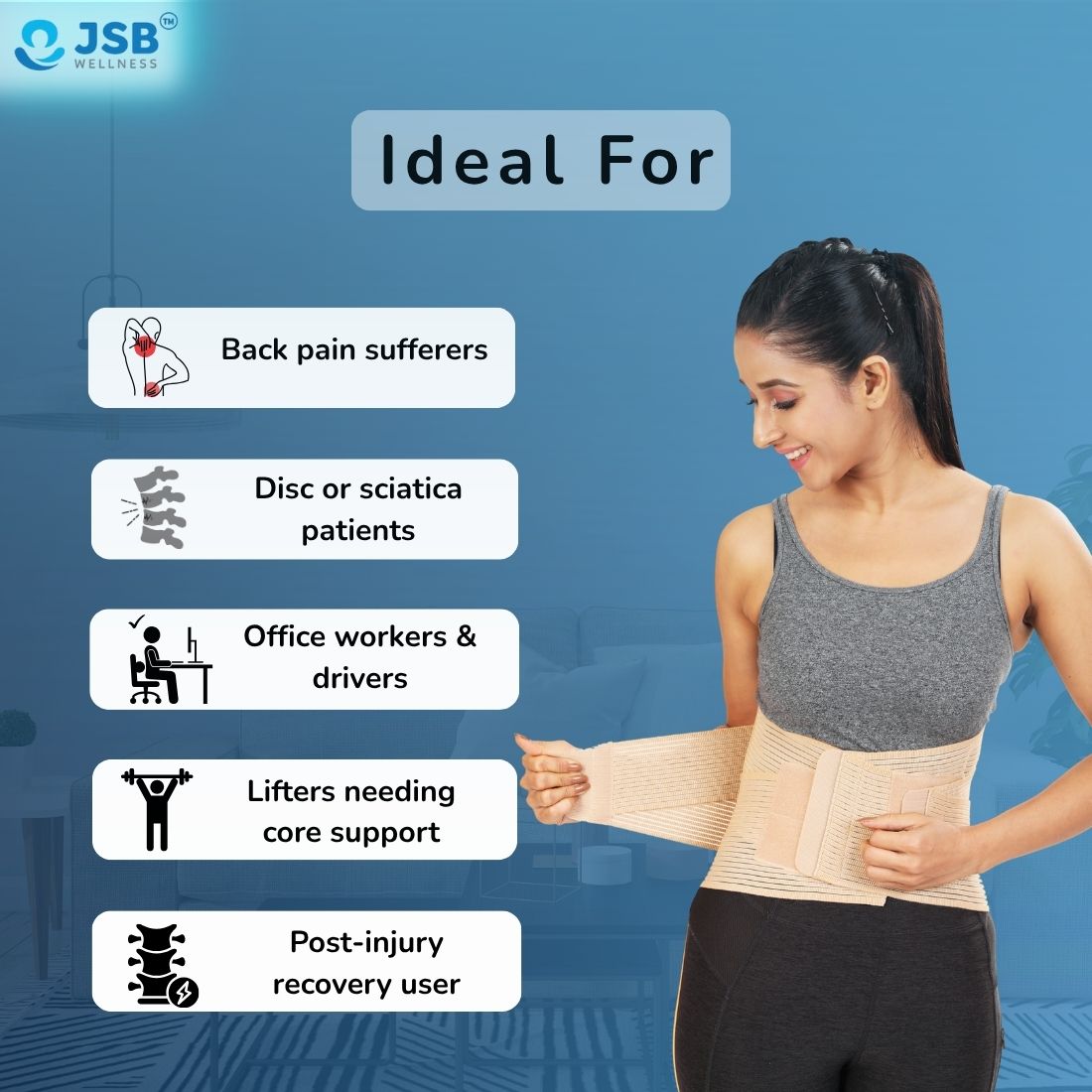 Lumbar Support Belt For Back Elderly Women JSB BS55