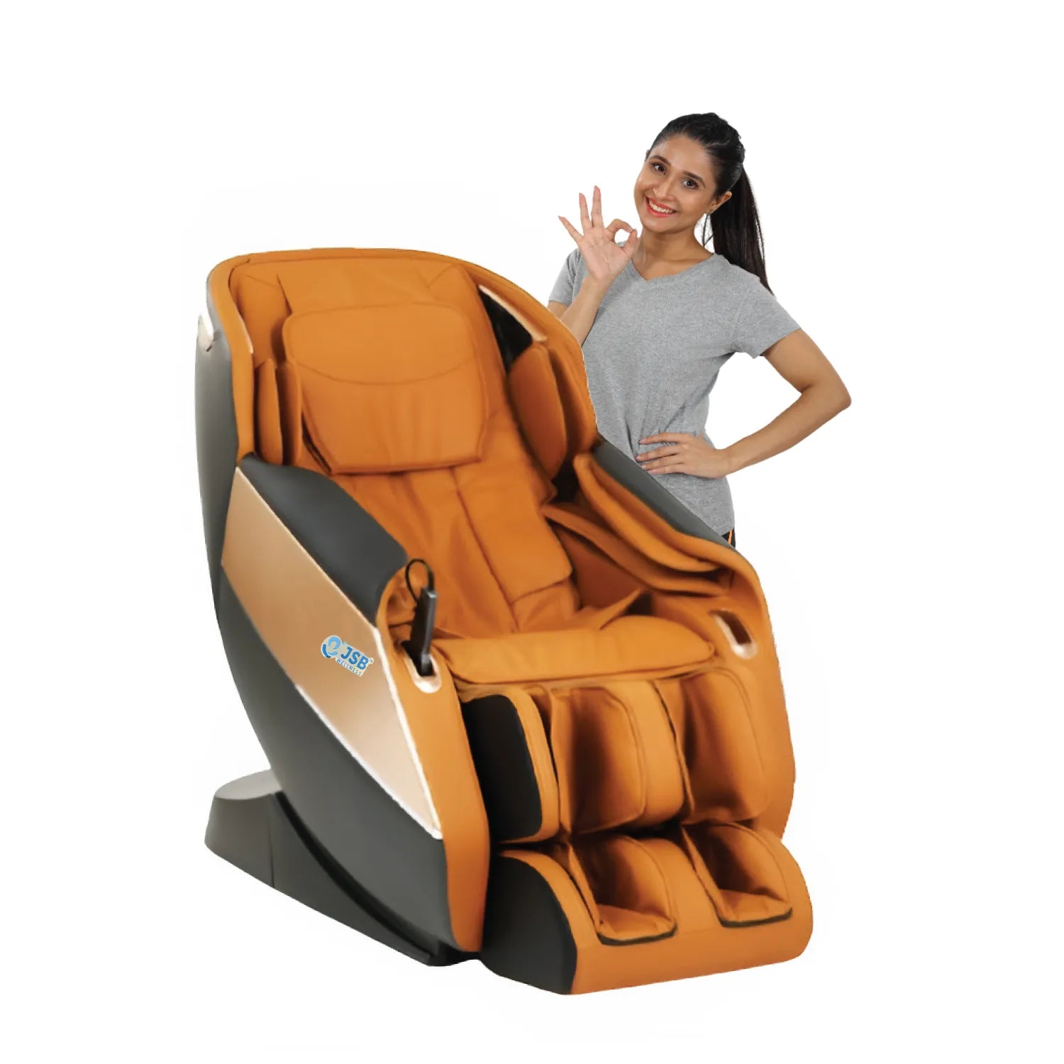 Full Body Massage Chair 3D Zero Gravity Recliner JSB MZ 19 (Orange Black)