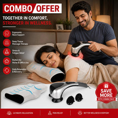 Neck Pain Relief Products Combo Cervical Pillow & Handheld Massager