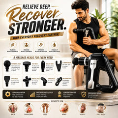 Percussion Massage Gun Deep Tissue Muscle Massager Compact Deep Tissue Massager for Men Full Body Pain Relief - With Attachments - For Neck, Shoulder, Back, Foot Cordless