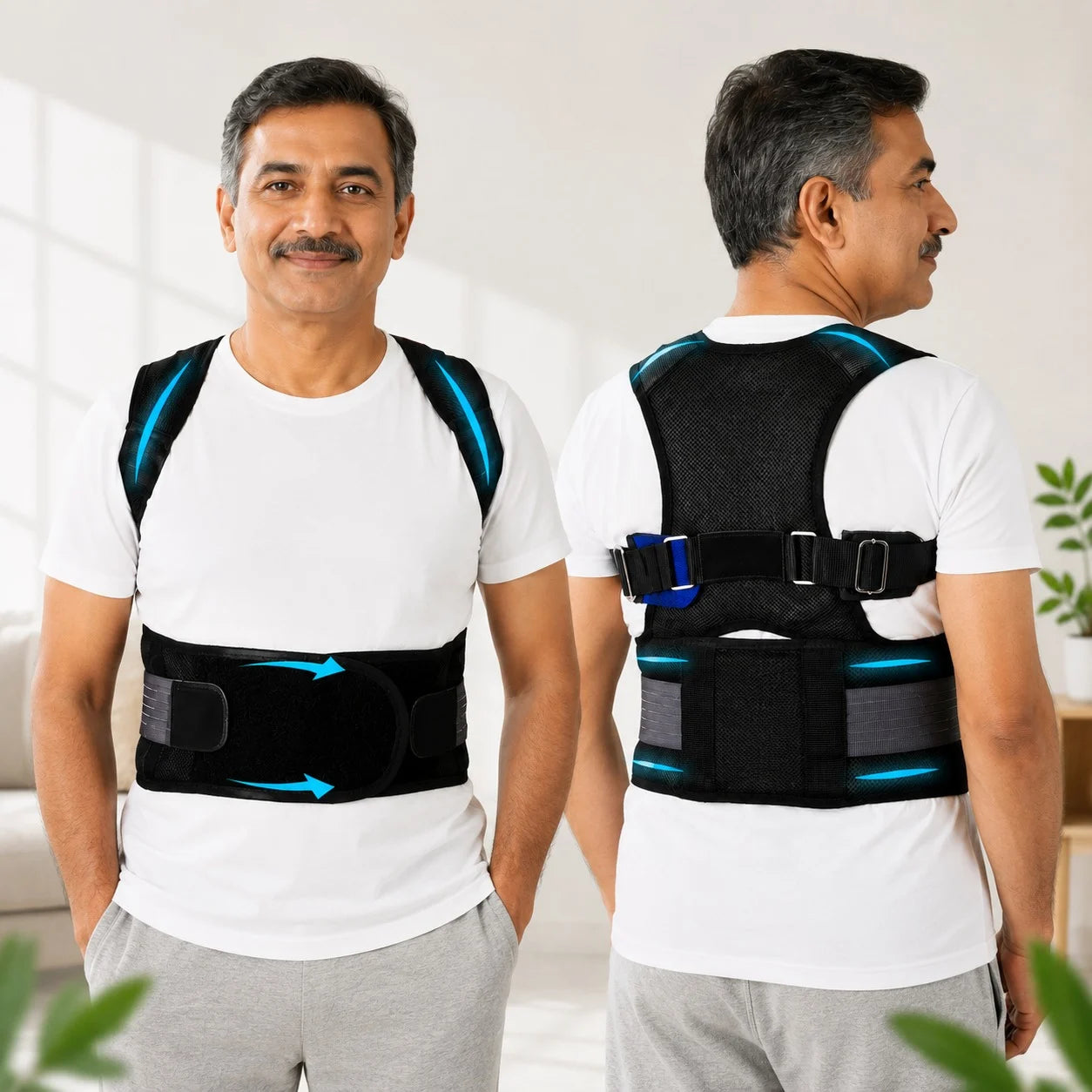 Posture Corrector Belt for Men & Women Lightweight Daily Use Back Shoulder Support Brace JSB BS63