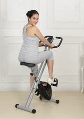 Gym Cycle for Home X bike Compact Foldable Fitness Bike for Home Exercise JSB HF148 (Black-Silver)
