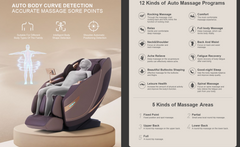 JSB MZ19 Pro Full Body Massage Chair 3D Zero Gravity Recliner For Home - 8 Auto Massage Programs With Bluetooth & Relaxing Heat - Heavy Duty