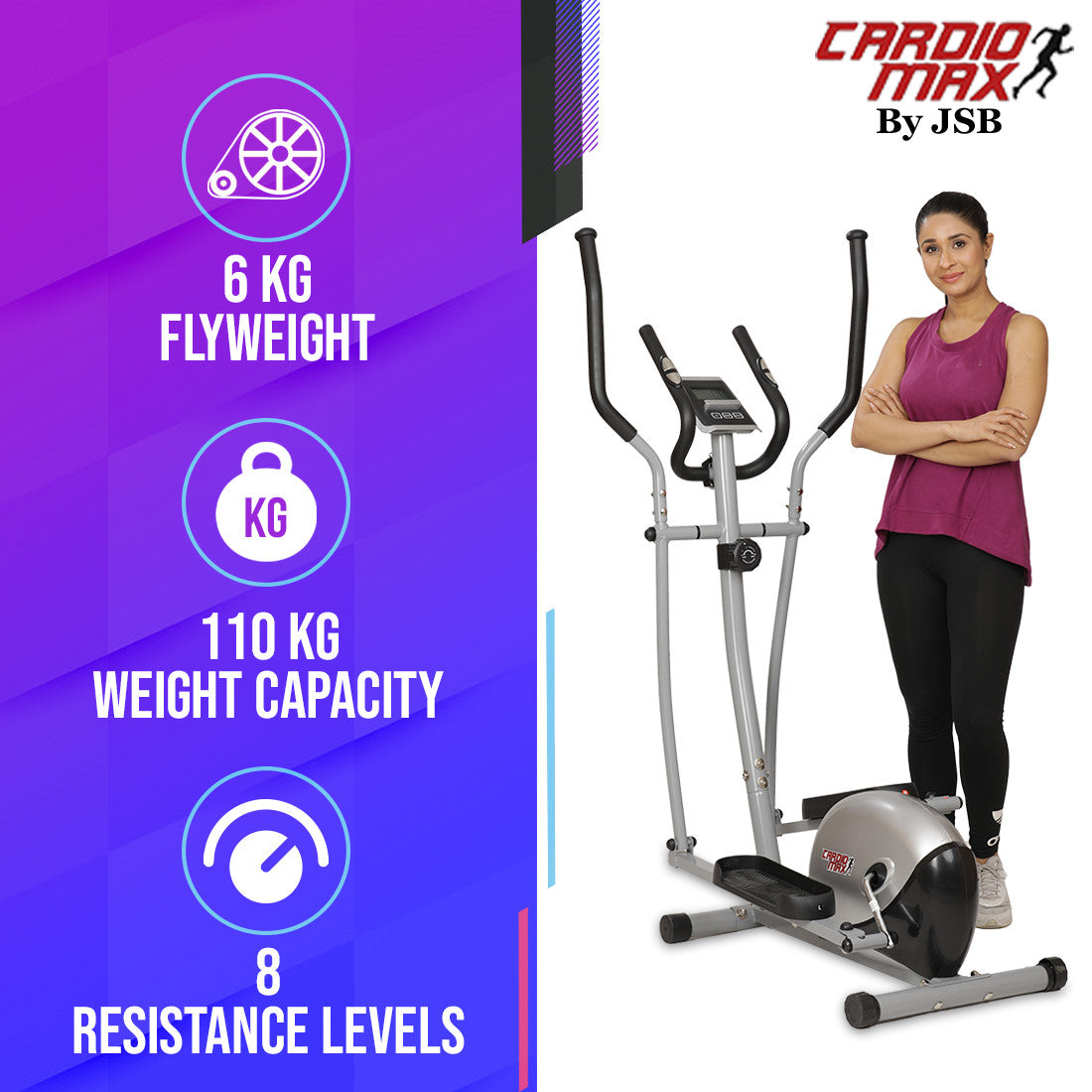 Specifications of Weight Loss Workout at home with Hands Legs Exercise with Cross Trainer Elliptical Bike Heavy Duty Fitness Cycle JSB HF151