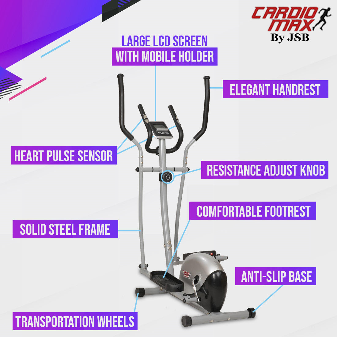 Technical Details of Cross Trainer Elliptical Bike Heavy Duty Fitness Cycle JSB HF151