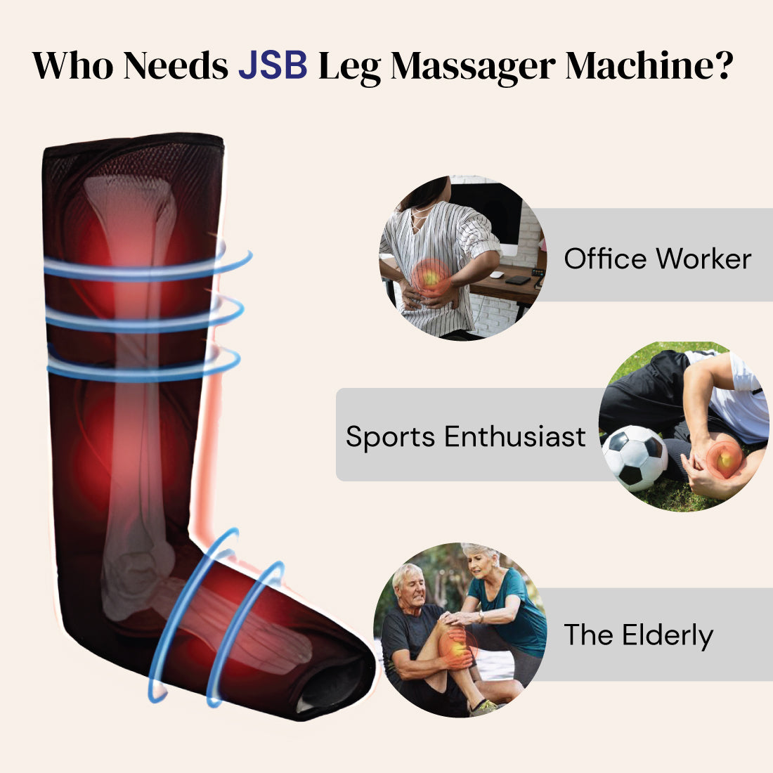 jsb leg massager Air Compression Massager Machine with Heat HF166