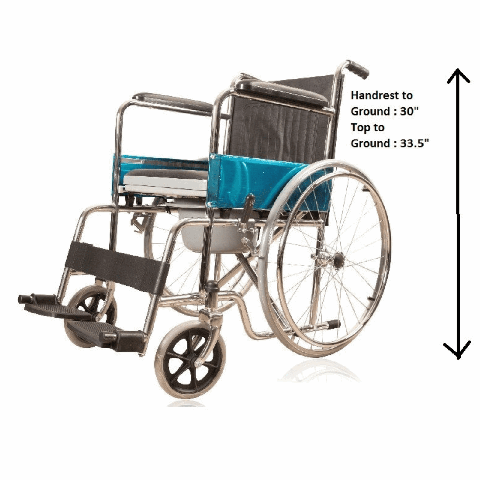 JSB W02 Wheelchair Foldable with Commode for Patients - JSB Healthcare 