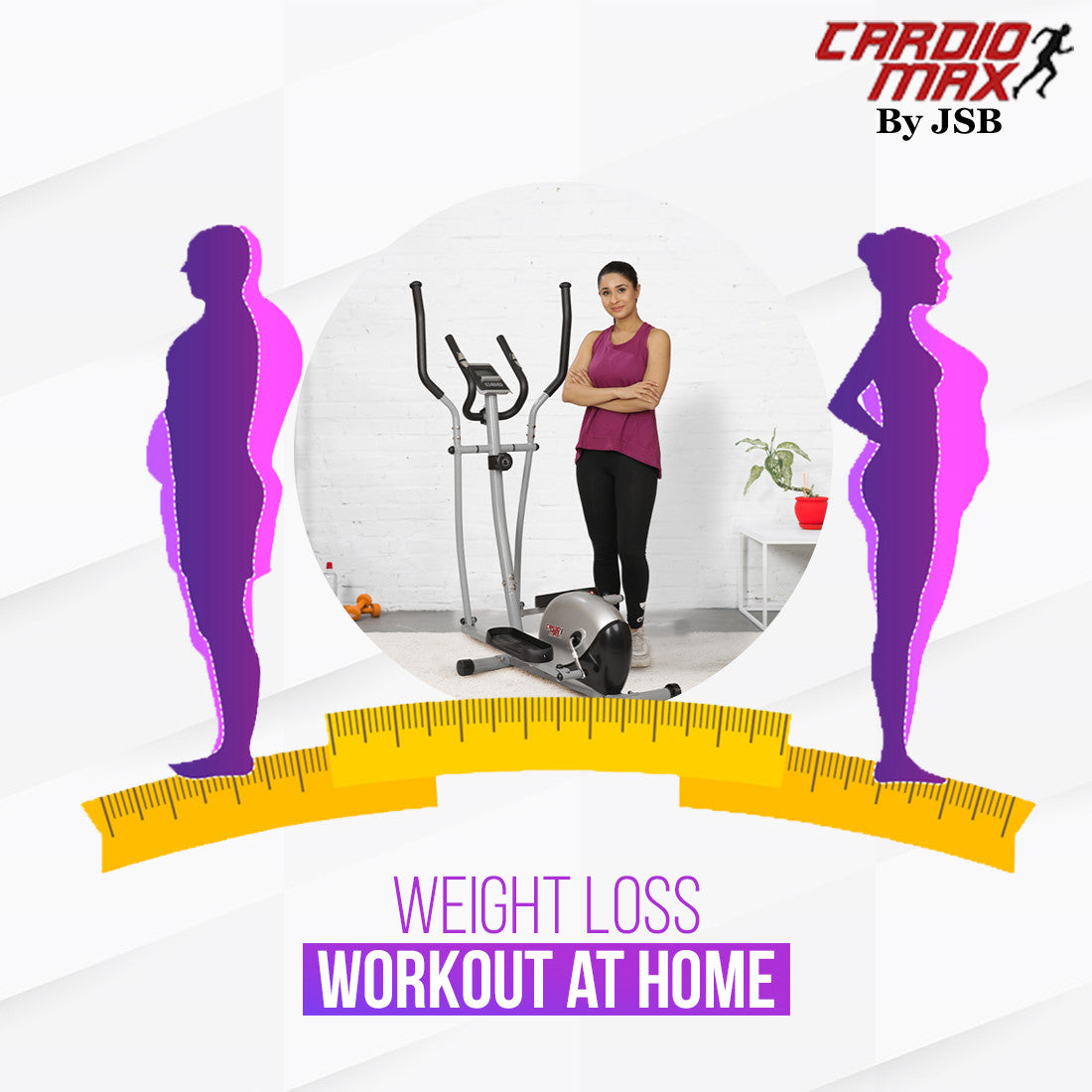 Weight Loss Workout at home with Hands Legs Exercise with Cross Trainer Elliptical Bike Heavy Duty Orbitrac Air Fitness Cycle JSB HF151