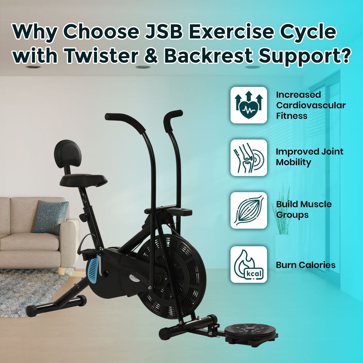 Why Choose Best Exercise Cycle with Twister and Backrest Support Air bike for Home Gym for Full Body