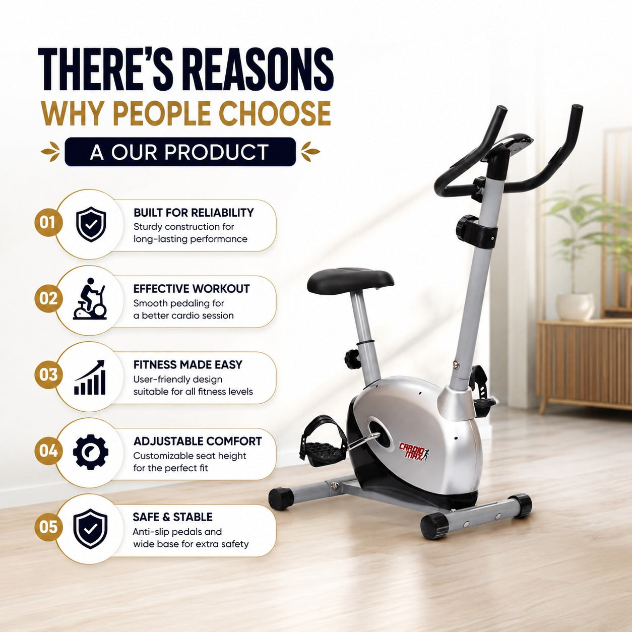 Why Choose Fitness Magnetic Exercise Cycle Upright Fitness Bike for Home Gym JSB HF73