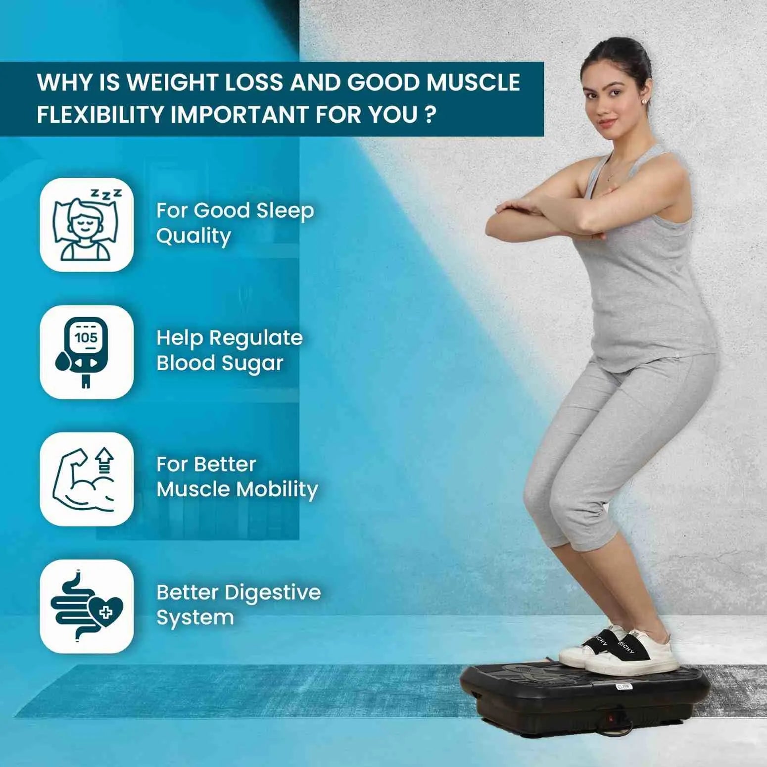 Vibration Machine for Weight Loss with 99 Speeds Wide Platform 125 kgs Weight Capacity JSB HF67