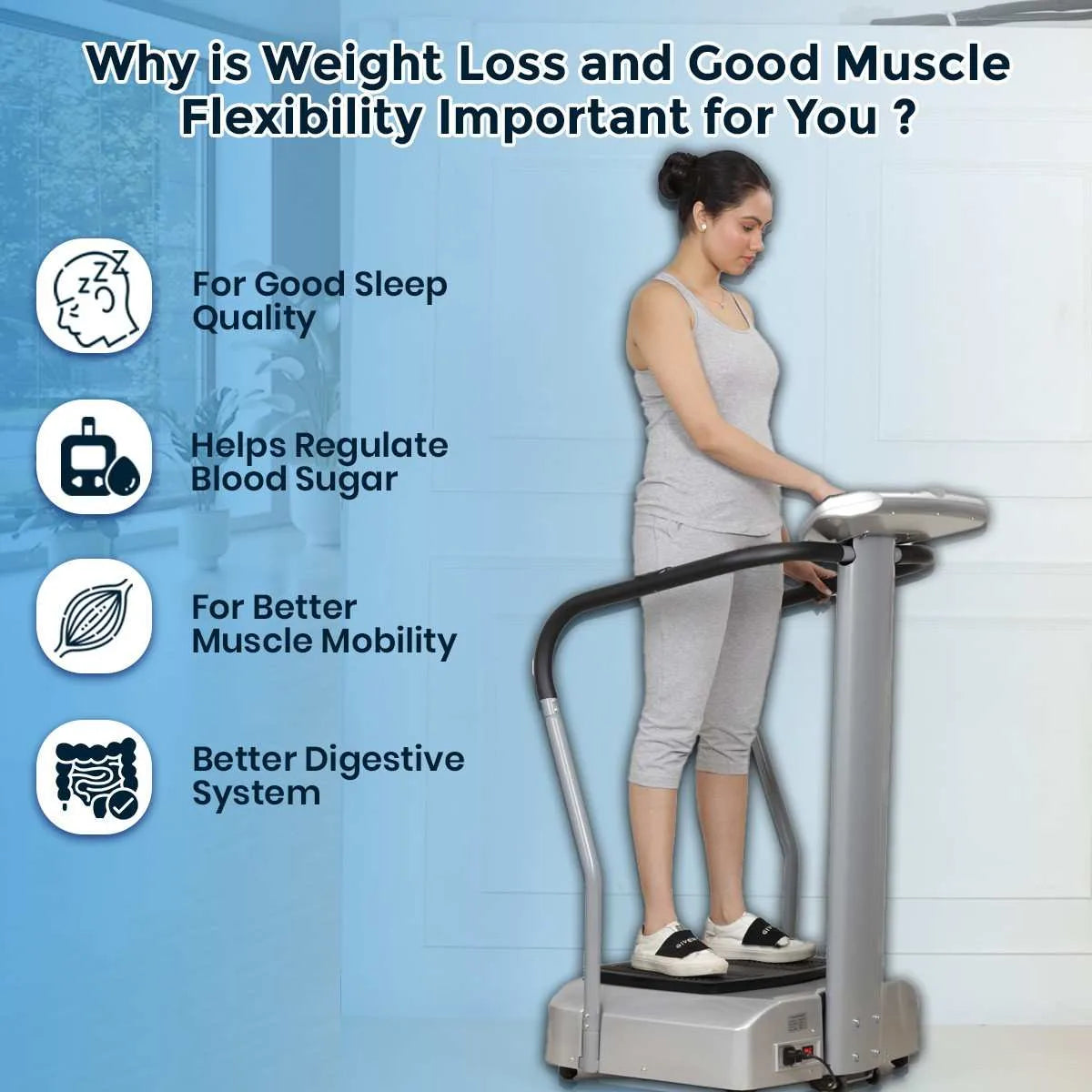 Crazy Fit Massager Full Body Vibration Machine Workout for Home & Gym - 99 Speed Levels - Suitable for All Ages - for Weight Loss & Calorie Burning JSB HF14