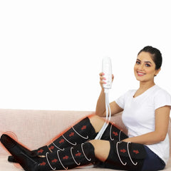 Air compression massager machine with heat for foot, calf, thighs & arms pain relief