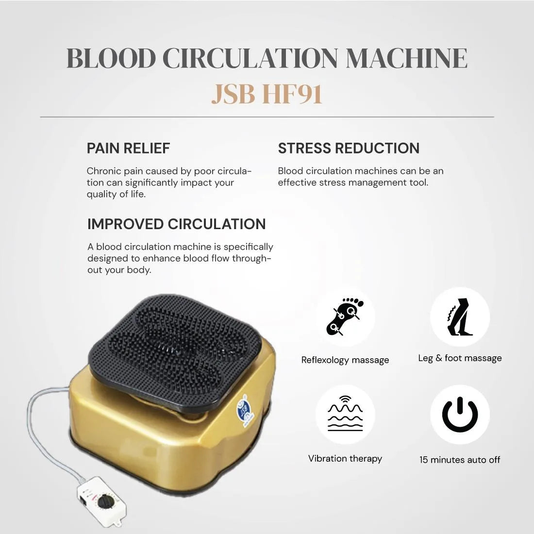 Blood Circulation Machine Foot Massager with Vibration for Varicose Veins, Leg Pain Relief JSB HF91