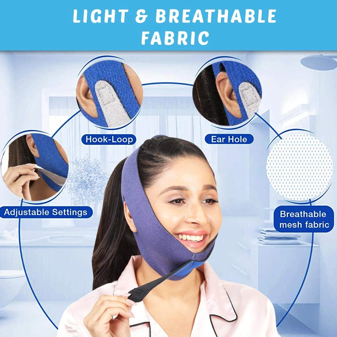 double chin mask with light and breathable fabric jsb hf83