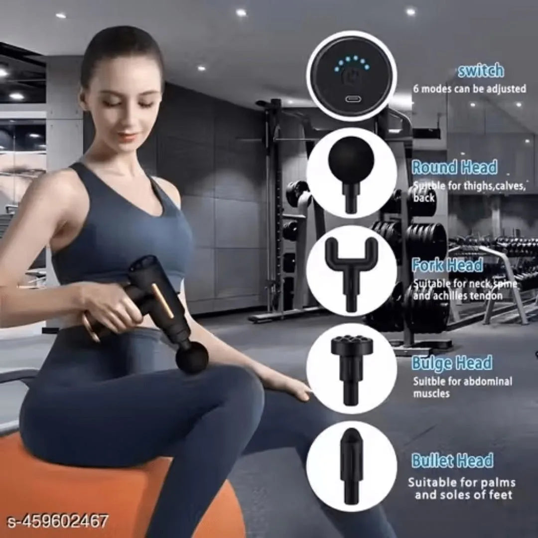 Mini Massage Gun Deep Tissue Muscle Massager Compact Deep Tissue Massager - Full Body Pain Relief - With Attachments - For Neck, Shoulder, Back, Foot - Cordless JSB HF114