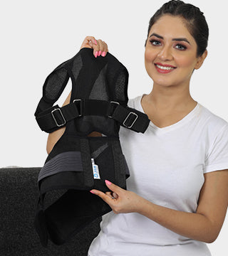 Buy JSB BS63 Back Posture Corrector Belt for Men & Women Lightweight Daily  Use Shoulder Pain Relief Support Brace (Large) (Black) Online at Low Prices  in India 