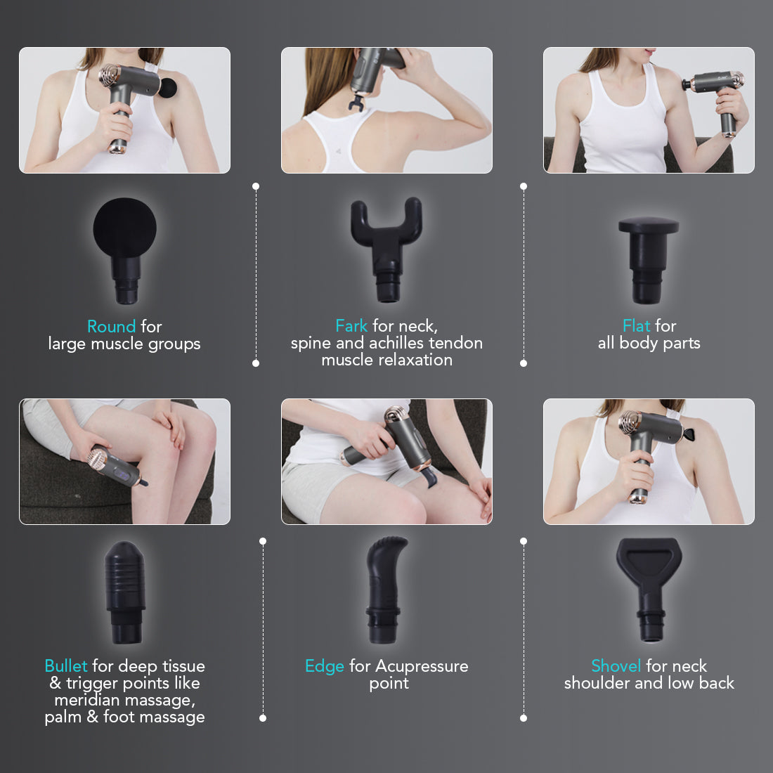 Massage Gun Gym Pain Relief with Multiple Heads