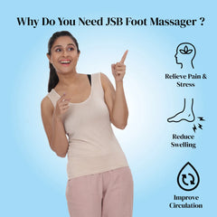 Foot Massage Machine - Universal Foot Size - For Foot, Calf and Hand Massage - With Wireless Remote Control JSB HF28