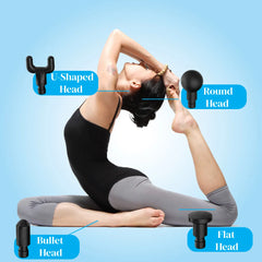 Percussion Massage Gun Deep Tissue Muscle Massager Compact Deep Tissue Massager - Full Body Pain Relief - With Attachments - For Neck, Shoulder, Back, Foot - Cordless JSB HF114 Pro