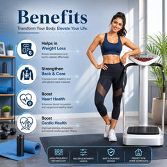 Crazy Fit Massager Full Body Vibration Machine Workout for Home & Gym - 99 Speed Levels - Suitable for All Ages - for Weight Loss & Calorie Burning JSB HF14