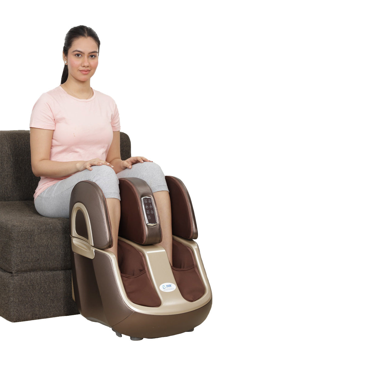 Foot and Calf Massager Machine Shiatsu Leg Massager for Pain Relief in Calf, Foot, Knee, Thighs with Heating, Roller & Airbag Massage JSB HF111