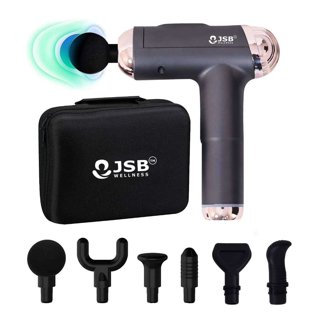 JSB Body Massager Gun Handheld for Pain Relief in Full Body, Neck, Back, Leg & Foot Pain (Black)