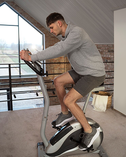 Person exercising on bike
