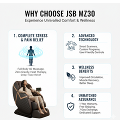 JSB MZ30 Body Relax Machine for Home Full Body Massage Chair (Brown)