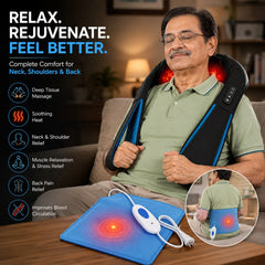Neck Heating Pad Massager JSB HF71 with Heating Pad JSB H04 combo